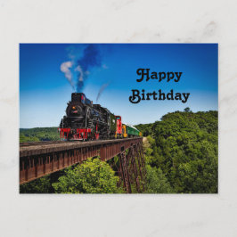 Cartão Postal Foto de Aniversário da Ponte de Trem Vintage