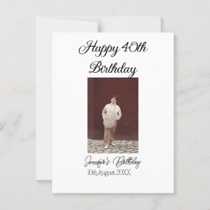 Cartão Postal Foto de aniversário de 40 anos moderna simples min