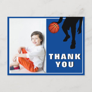 Cartão Postal Foto de aniversário de basquete moderno Obrigado