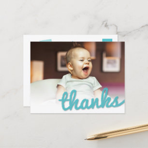 Cartão Postal Foto de Aniversário do Obrigado de grande desenho