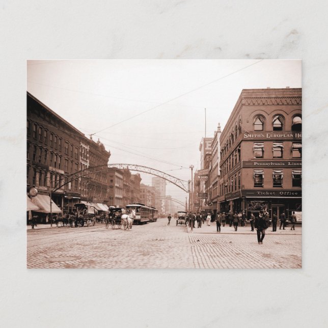 Cartão Postal Foto de antiguidade artística Columbus OH High Str (Frente)