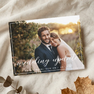 Cartão Postal Foto de Anúncio de Atualização de Casamento Elegan