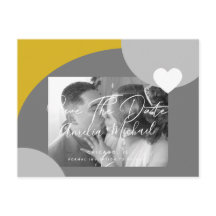Foto de Arco Moderno Amarelo Cinza Save the Date