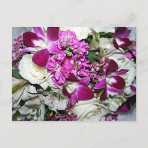 Cartão Postal Foto de arranjo de Flor Púrpura e Branca