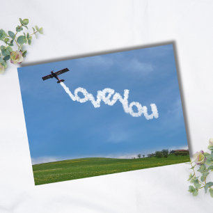 Cartão Postal Foto de avião,Eu te amo,Aniversário de aviação