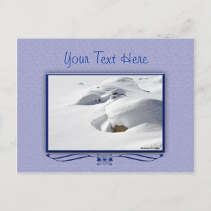 Cartão Postal Foto de Bela Cênica de Neve Sobre Rochas Personali