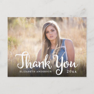 Cartão Postal Foto de Caligrafia Agradecimento de Graduação 