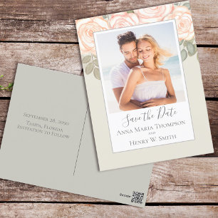 Cartão Postal Foto De Caligrafia Floral De Blush Por Aquarela El