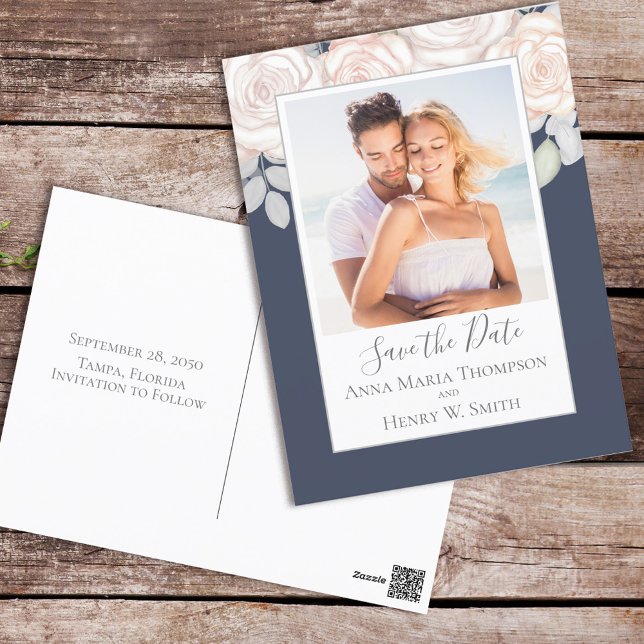 Cartão Postal Foto De Caligrafia Floral De Blush Por Aquarela El (Criador carregado)