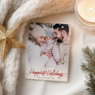Cartão Postal Foto de Caligrafia Vermelha Feliz Natal