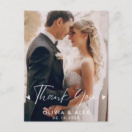 Cartão Postal Foto de Casamento Agradecimento