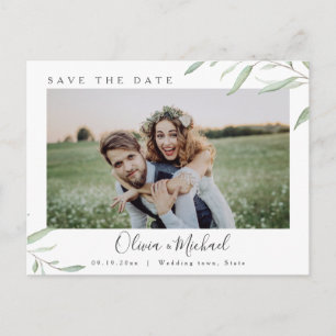 Cartão Postal Foto de casamento com vegetação mínima salvar a da