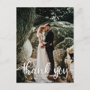 Cartão Postal Foto De Casamento Da Mão Russa Obrigado