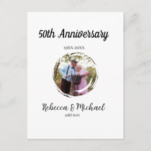 Cartão Postal foto de casamento de aniversário de 50 anos círcul