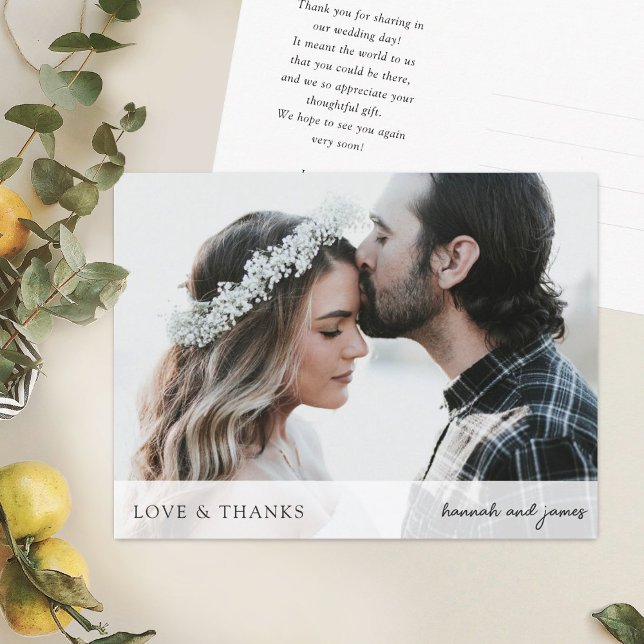 Cartão Postal Foto de Casamento Elegante Simples Personalizada O (Criador carregado)