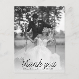 Cartão Postal Foto de casamento minimalista com fita preta em sc