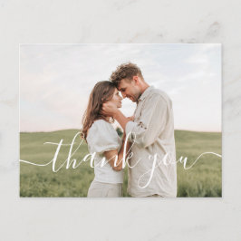 Cartão Postal Foto de casamento moderno Obrigado