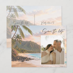Cartão Postal Foto de Casamento na Praia do Havaí Save the Date