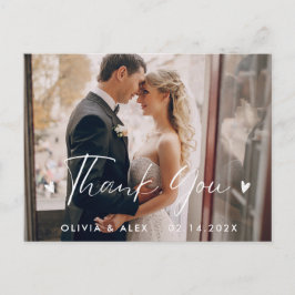 Cartão Postal Foto de Casamento Obrigado