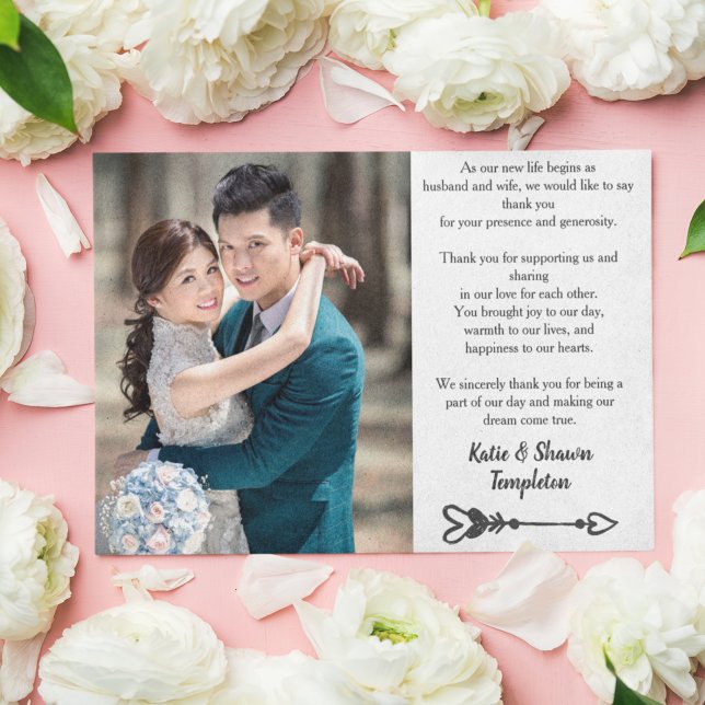 Cartão Postal Foto De Casamento Obrigado Cartão-Postal Duplo (Criador carregado)