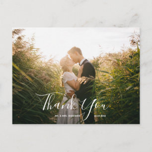 Cartão Postal Foto De Casamento Obrigado Cartão-postal Elegan