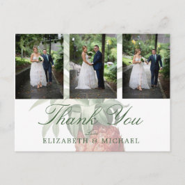 Cartão Postal Foto De Casamento Obrigado Pineapple Elegant Moder