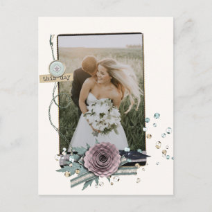 Cartão Postal Foto De Casamento Obrigado Sequências De Colagem R
