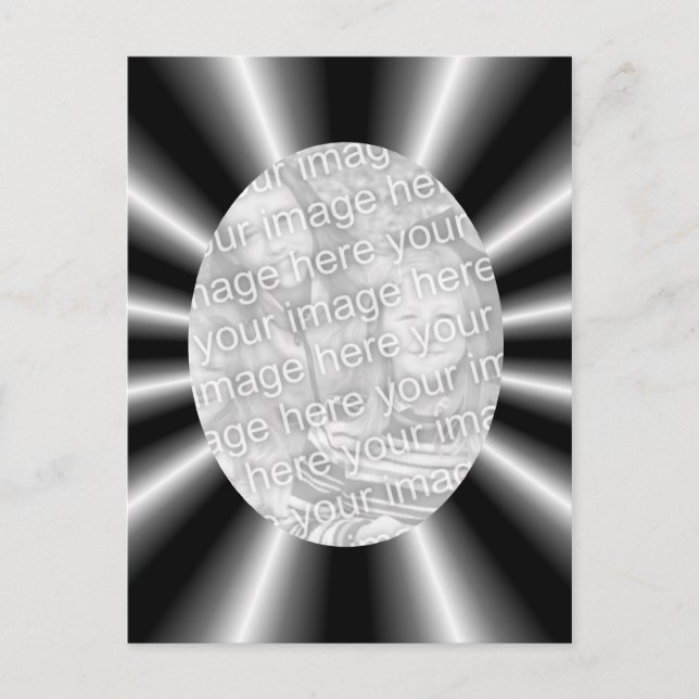 Cartão Postal Foto De Design De Raios Pretos E Prateados (Frente)