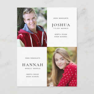 Cartão Postal Foto de dois Formandos de graduação dupla