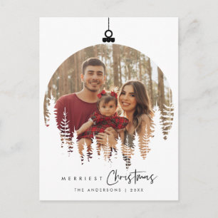 Cartão Postal Foto de família de Natal mais alegre, Bola de Nata