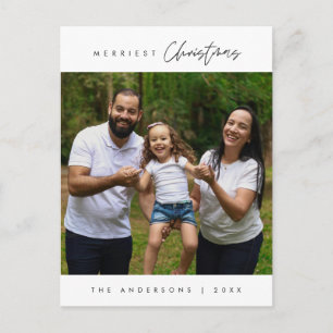 Cartão Postal Foto de Família de Natal Mais Alegre, Moderna e Ac