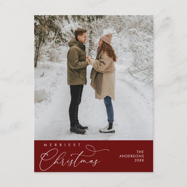 Cartão Postal Foto de Família de Natal Mais Alegre, Saudação Rom (Frente)