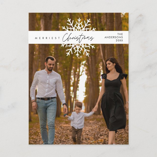 Cartão Postal Foto de família no Natal mais alegre, Felicidade A (Frente)