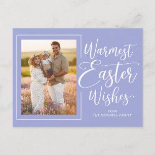 Cartão Postal Foto de Família Personalizada em Azul Violeta de P