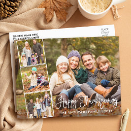 Cartão Postal Foto de Feliz Ação de Graças da Caligrafia Moderna
