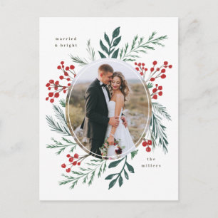 Cartão Postal Foto de Feriado Casado Elegante de Botânica de inv