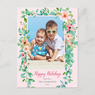 Cartão Postal Foto de Feriados Felizes Tropicais de Natal Costei