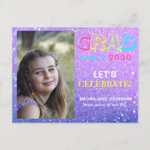 Cartão Postal Foto de formando do ensino médio feminino do ano d