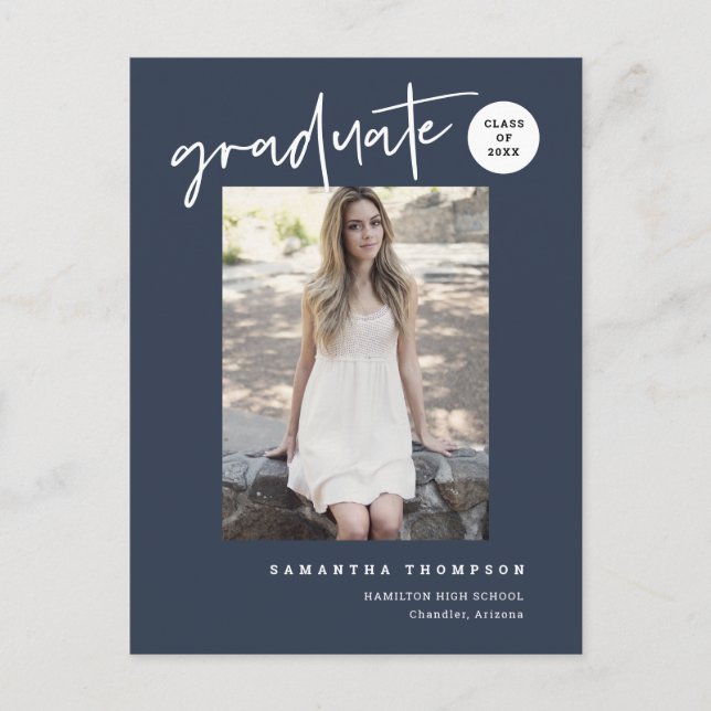 Cartão Postal Foto de Formando do Segundo grau da Faculdade Azul (Frente)