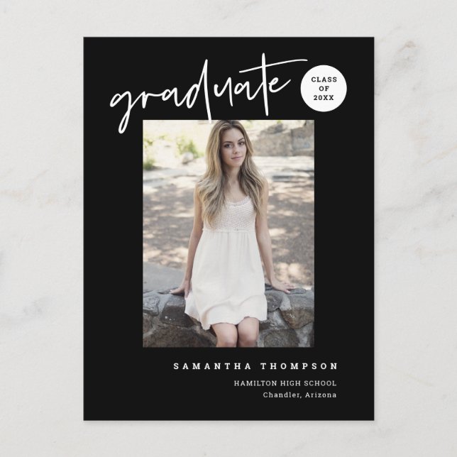 Cartão Postal Foto de Formando do Segundo grau da Universidade M (Frente)