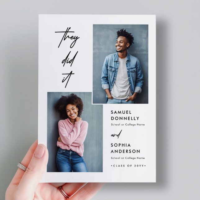 Cartão Postal Foto de Formatação Conjunta Dupla de Dois Formando (Criador carregado)