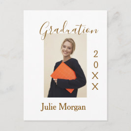 Cartão Postal Foto de formatura ano dourado marrom 20XX nomesimp