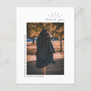Cartão Postal Foto de Formatura Preto e Branco Arte Linear Agrad
