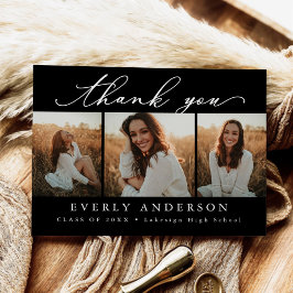 Cartão Postal Foto de Graduação com Fonte Moderna Obrigado