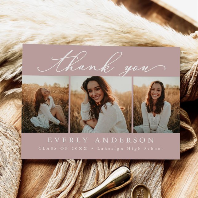 Cartão Postal Foto de Graduação com Roteiro Moderno de Agradecim (Criador carregado)