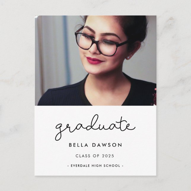 Cartão Postal Foto de graduação de guião (Frente)