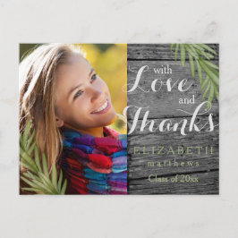 Cartão Postal Foto de Graduação de Rosemary de Madeira Rústica O