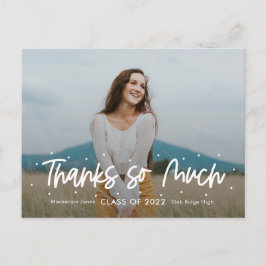Cartão Postal Foto de Graduação Positiva do Outlook Obrigado