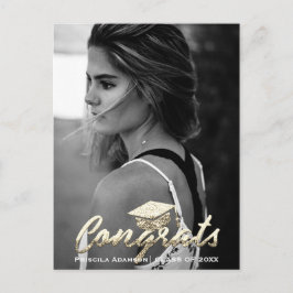 Cartão Postal Foto de Graduado Ano de Conclusão Nome Brilho Dour