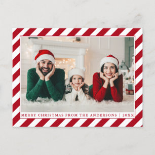 Cartão Postal Foto de Greve Vermelha de Natal Moderno